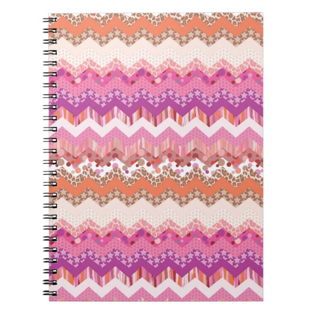 Pink zigzag background notebook (Front)