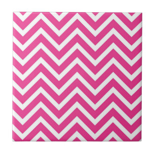 Pink Zigzag Chevron Pattern Ceramic Tile