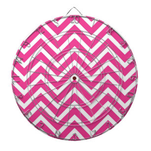 Pink Zigzag Chevron Pattern Dartboard