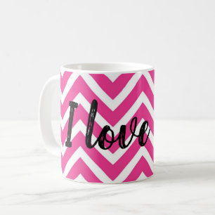 Pink zigzag design coffee mug