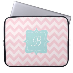 Pink Zigzag Monogram Laptop Sleeve