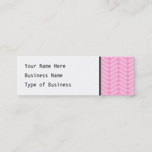 Pink Zigzag Pattern inspired by Knitting. Mini Business Card