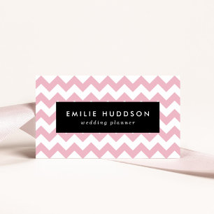 Pink Zigzag, Pink Chevron, Geometric Pattern Business Card