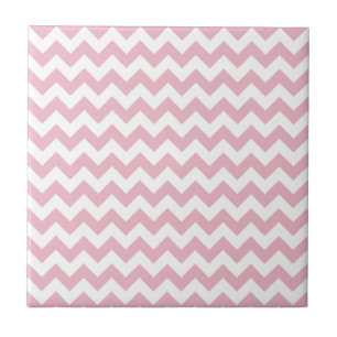 Pink Zigzag, Pink Chevron, Geometric Pattern Ceramic Tile