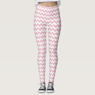 Pink Zigzag, Pink Chevron, Geometric Pattern Leggings