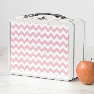Pink Zigzag, Pink Chevron, Geometric Pattern Metal Lunch Box
