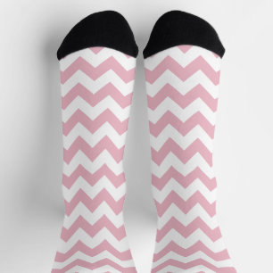 Pink Zigzag, Pink Chevron, Geometric Pattern Socks