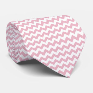 Pink Zigzag, Pink Chevron, Geometric Pattern Tie