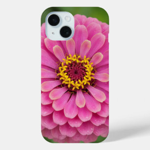 Pink zinnia - floral iPhone 15 case