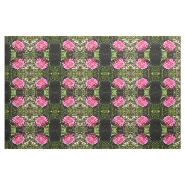 Pink Zinnia Floral Patterned Fabric (Fat Quarter)