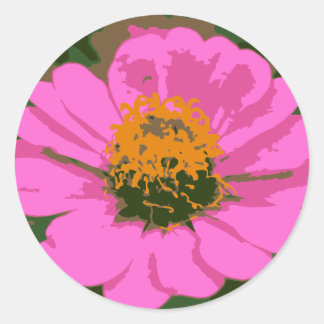 Pink Zinnia Flower Sticker