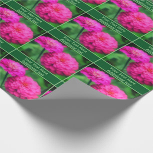 Pink Zinnia Flowers Personalized Wrapping Paper