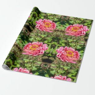 Pink Zinnia with Yellow Centre Wrapping Paper