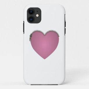 Pink Zipped Heart iPhone 11 Case