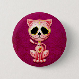 Pink Zombie Sugar Kitten 6 Cm Round Badge