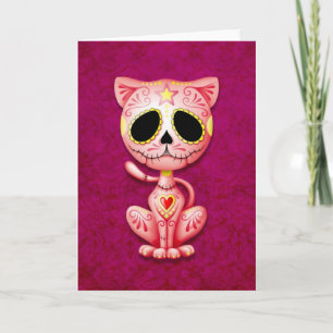 Pink Zombie Sugar Kitten Card