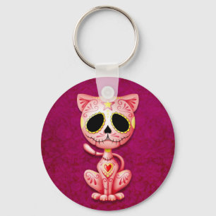 Pink Zombie Sugar Kitten Key Ring