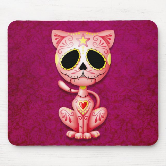 Pink Zombie Sugar Kitten Mouse Pad (Front)