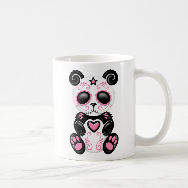 Pink Zombie Sugar Panda Coffee Mug (Right)