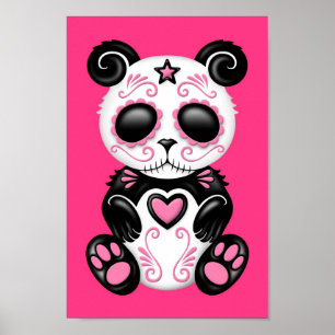 Pink Zombie Sugar Panda Poster