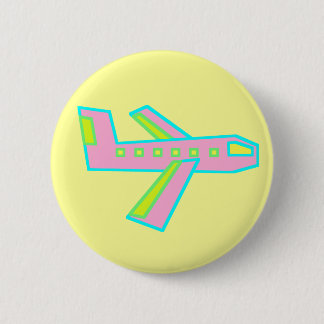 Pink Zooper Plane 6 Cm Round Badge