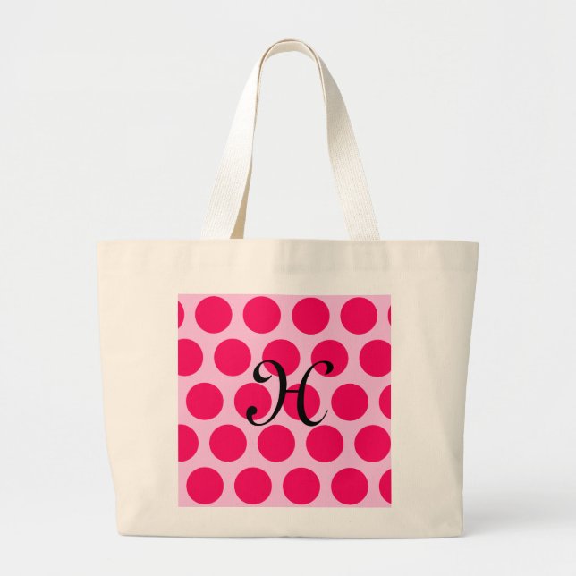 Pinkalicious Dots Large Tote Bag (Front)