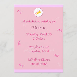 Pinkalicious invitation