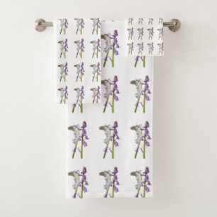 Pinkbells Fabric Pattern. Bath Towel Set