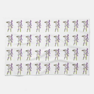 Pinkbells Fabric Pattern. Tea Towel