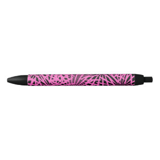 pinkblackanista floral black ink pen