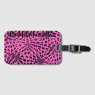 pinkblackanista floral luggage tag
