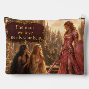 Pinkblade Lady Knight Two-Sided Fantasy Accessory  Pouch