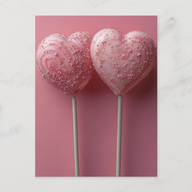 Pinke Cake Pops Valentine's Day Postcard (Front)