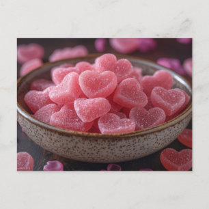 Pinke Herzen aus Zucker Valentinstag Postcard