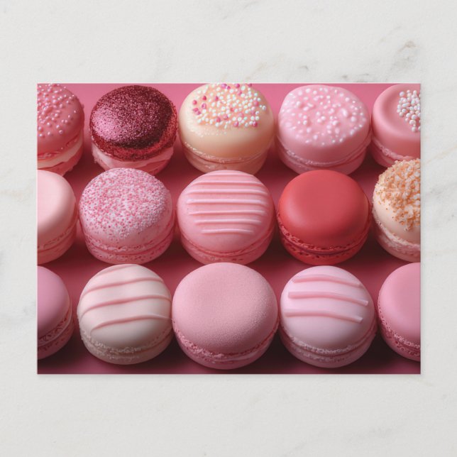 Pinke sweet Macarone Valentine's Day Postcard (Front)