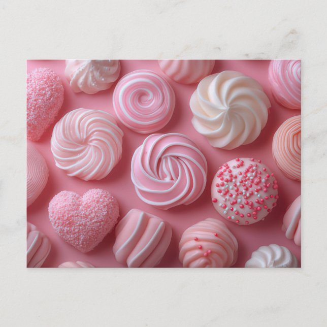 Pinke Sweets from sugar Valentine's Day Postcard (Front)