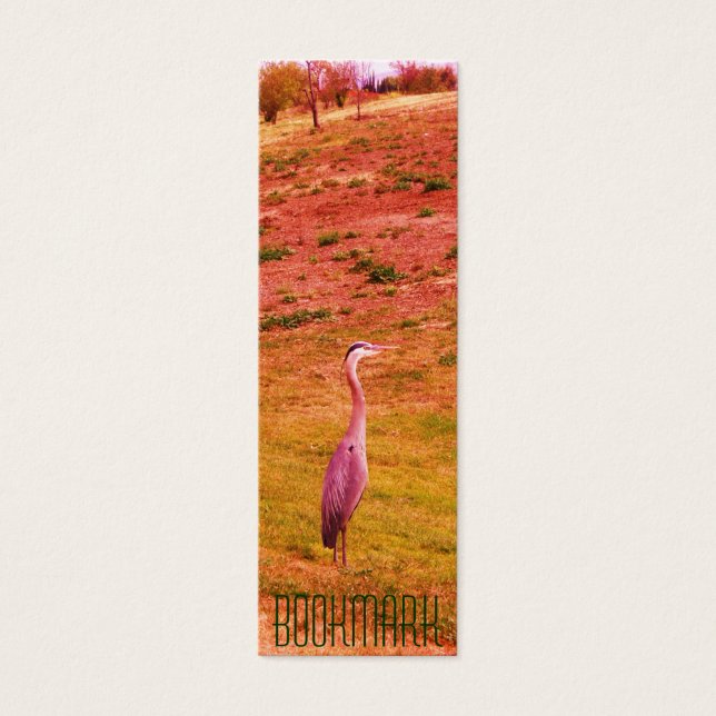 Pinked Egret Heron BOOKMARK (Front)
