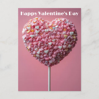 Pinker Herz Cake Pop Postcard