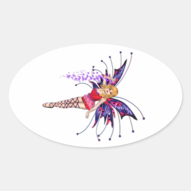 Pinkie Fae Oval Sticker (Front)