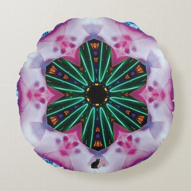 Pinkie Kaleidoscope  Round Cushion (Front)