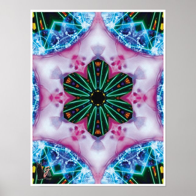 Pinkie Kinetic Collage Kaleidoscope Poster (Front)