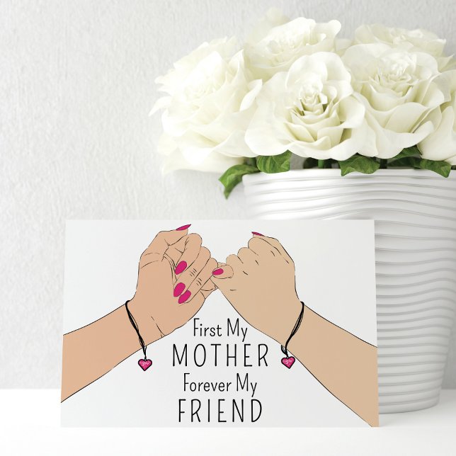 Pinkie Promise Forever My Friend Mother's Day Holiday Card (Creator Uploaded)