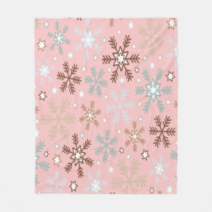 Pinkie Snowflake Fleece Blanket