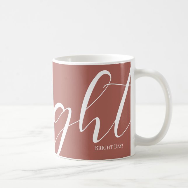 Pinkish Brown White Typography Mug (Right)