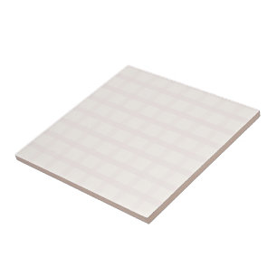 Pinkish Champagne And Creamy White Gingham Pattern Ceramic Tile