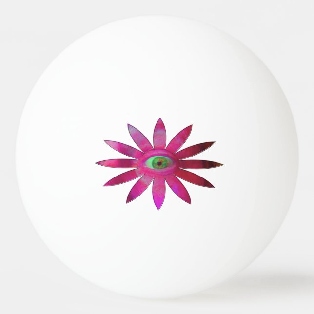 Pinkish Eye Flower Ping Pong Ball (Front)