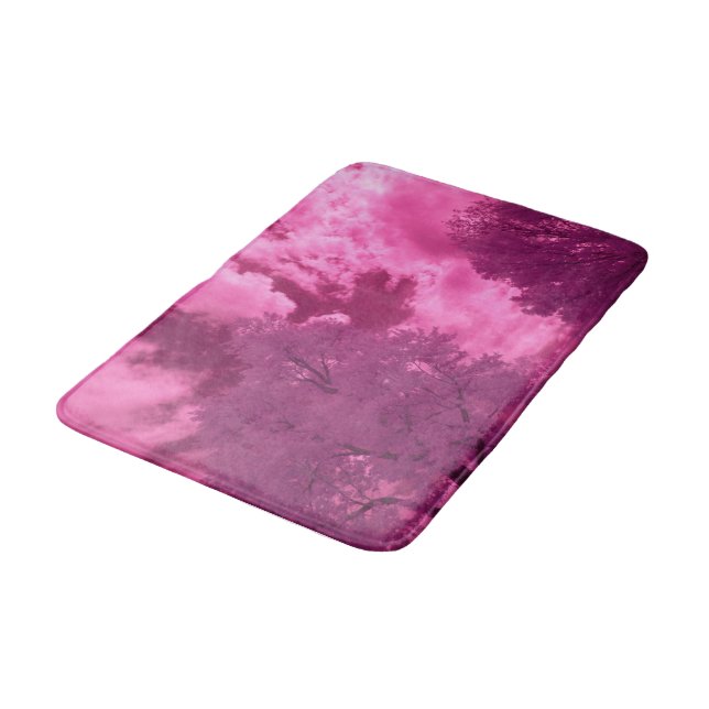 Pinkish Hues Infrared Cloud Bath Mat (Angled)