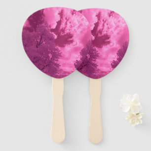 Pinkish Hues Infrared Cloud Hand Fan