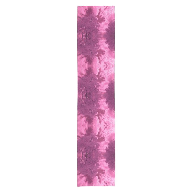 Pinkish Hues Infrared Cloud Short Table Runner (Front)