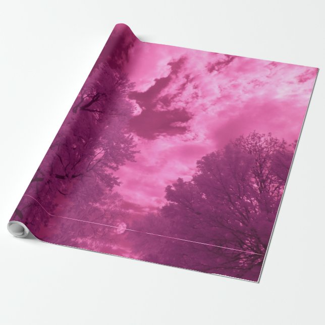 Pinkish Hues Infrared Cloud Wrapping Paper (Unrolled)